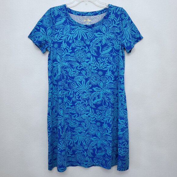 Lilly Pulitzer Cody T-shirt Dress In Martinique Blue Jungle Oasis Size Medium - Picture 3 of 12